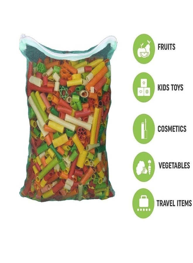 FASHRAMP Multipurpose Fridge Zip Bags to Store Fruits, Vegetables/Fridge Organizer Ziplock Storage Reusable Net Bags Nylon Storage Pouch ((Pack of 12)) - Image 5